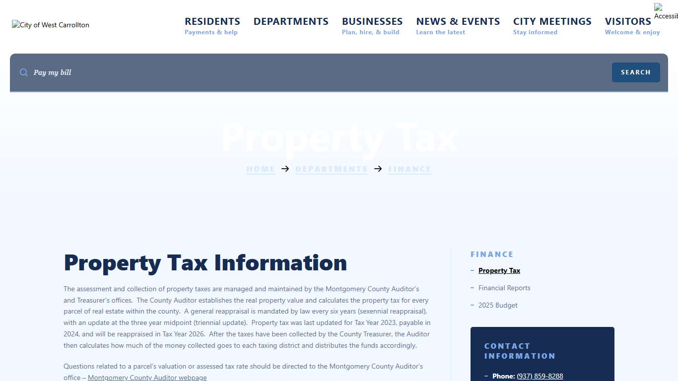 Property Tax | City of West Carrollton